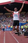 Dan Bramble in the long jump at the Sainsbury's British Championships, Birmingham.